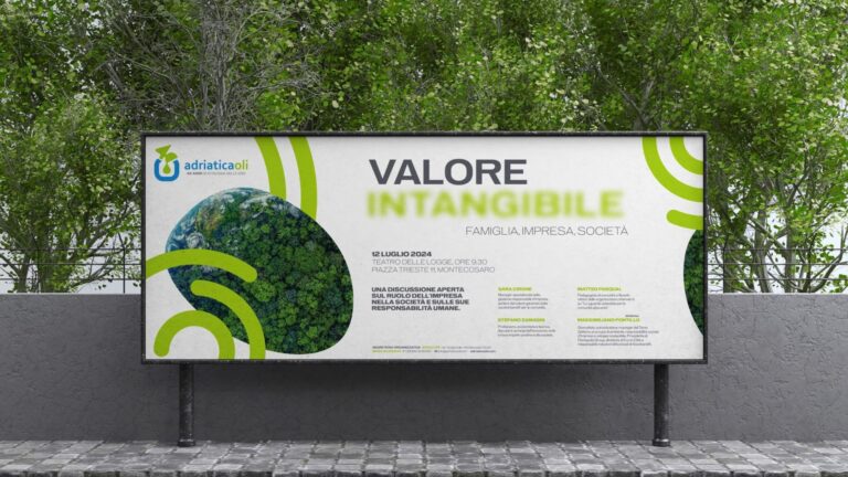 Cartellone Valore intangibile per i 40 anni di Adriatica Oli