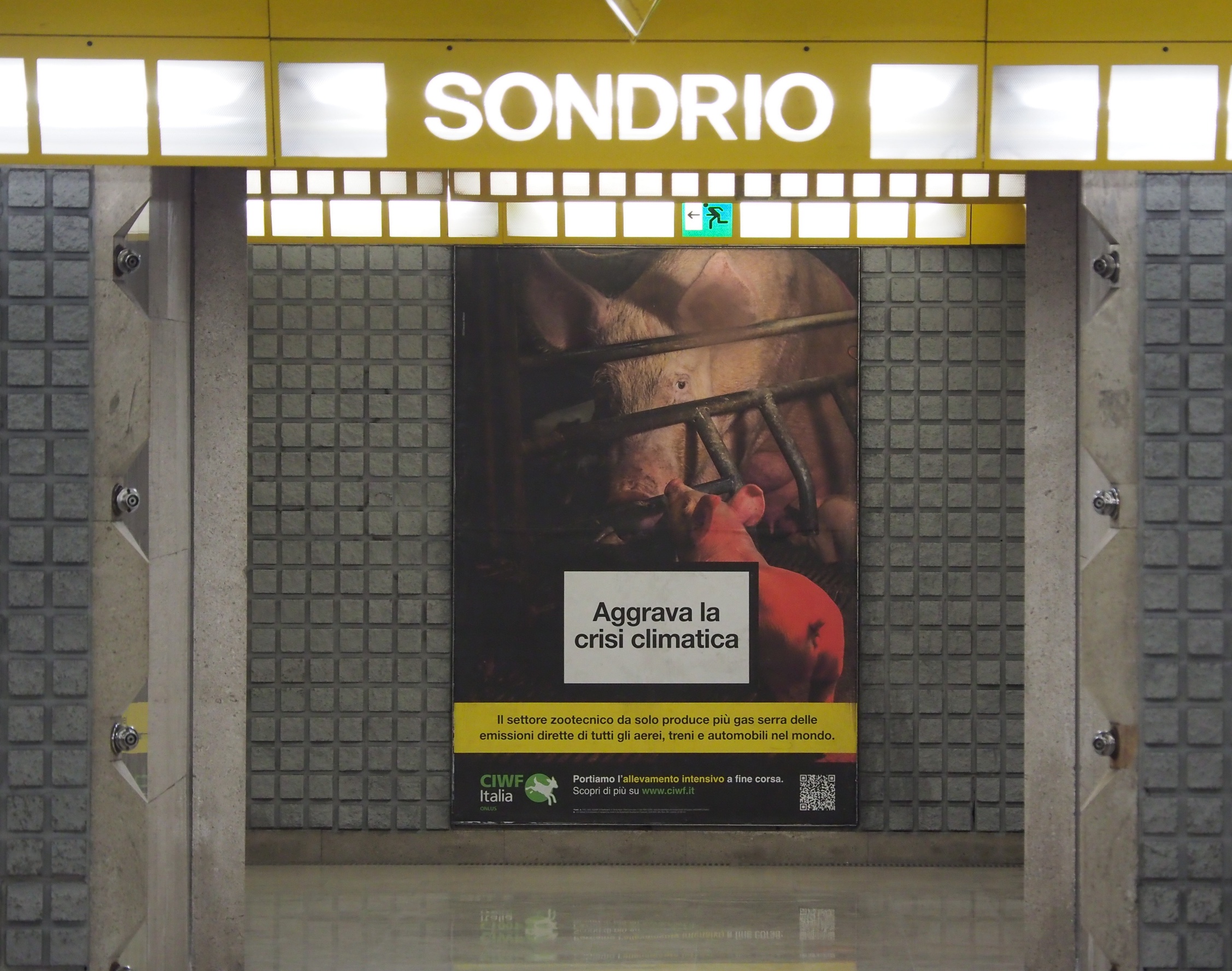 L’affissione della campagna nella metropolitana di Milano