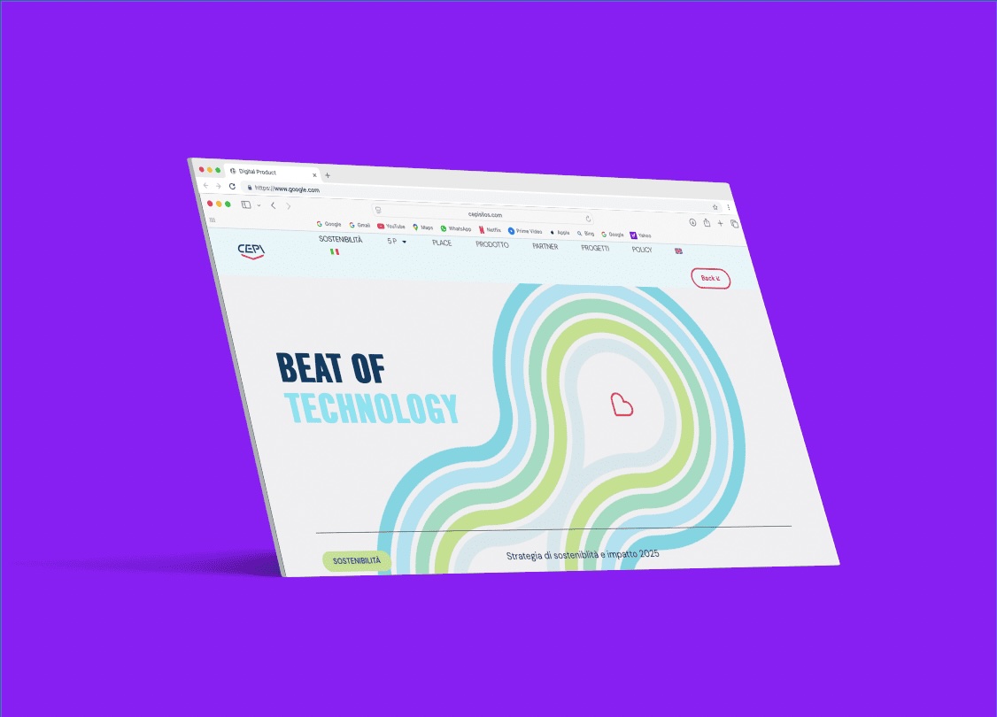 Home del sito web sulla sostenibilità di CEPI, Beat of technology