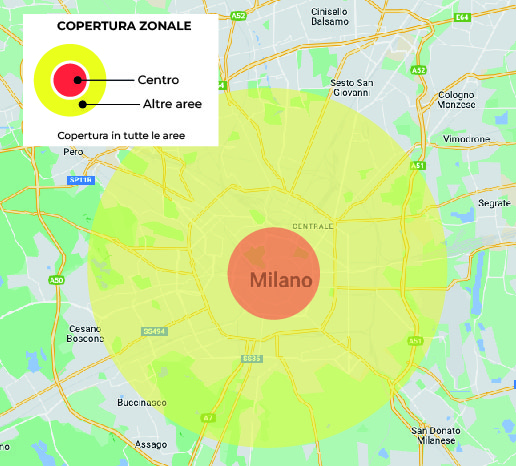 La mappa della copertura della campagna su Milano