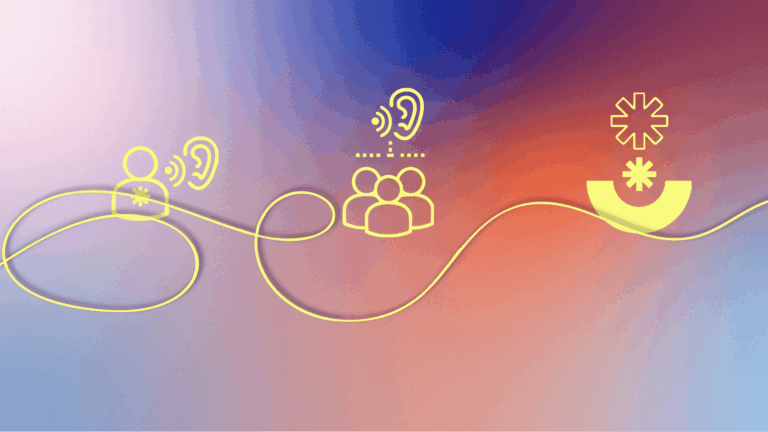 Illustrazione del progetto Flower sul benessere in azienda, con icone di ascolto e di persone