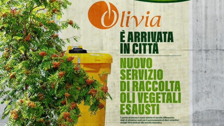 Manifesto Olivia è arrivata in città per la raccolta degli oli vegetali esausti