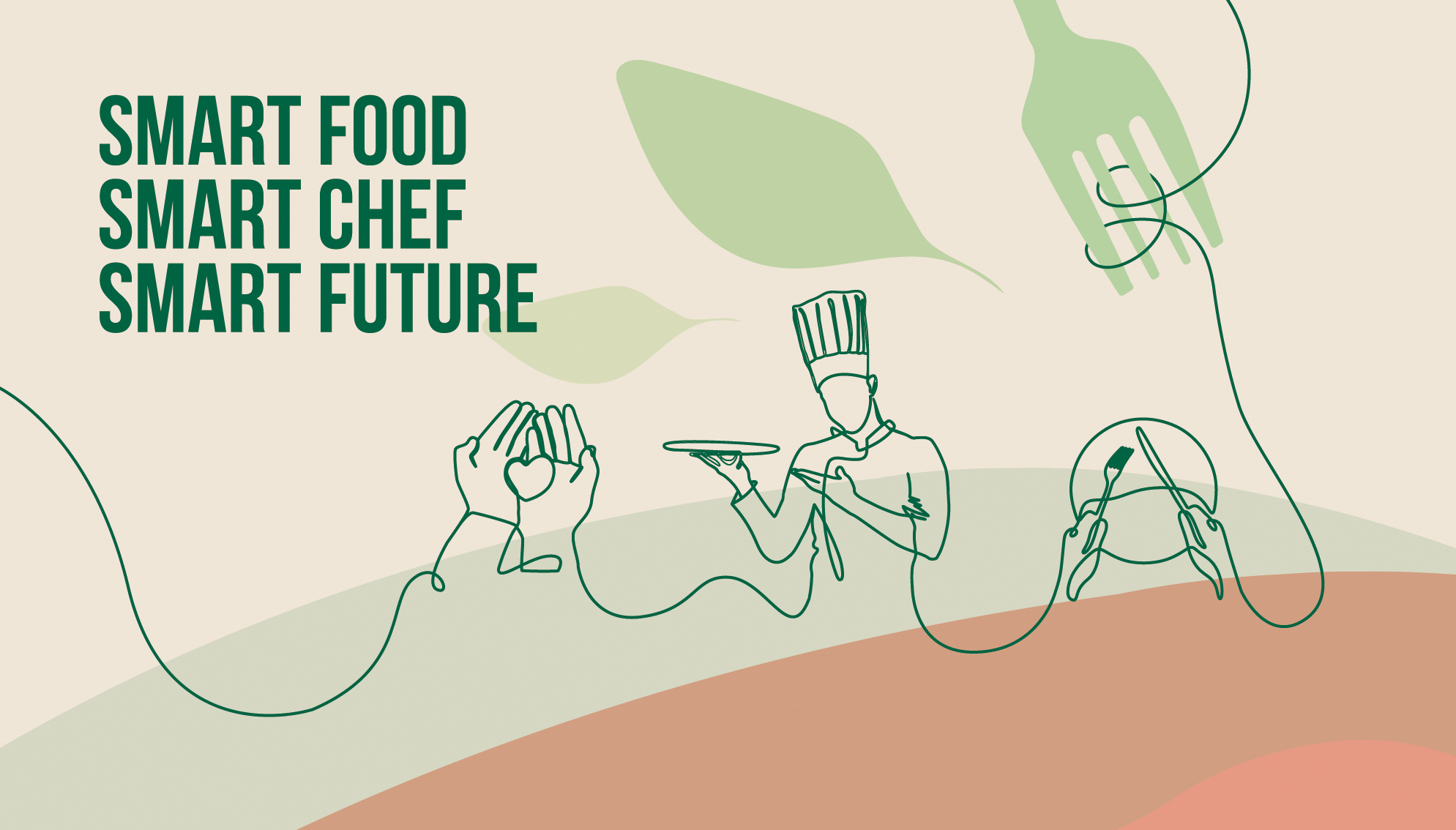 Linea grafica dello stand APCI: Smart food, smart chef, smart future