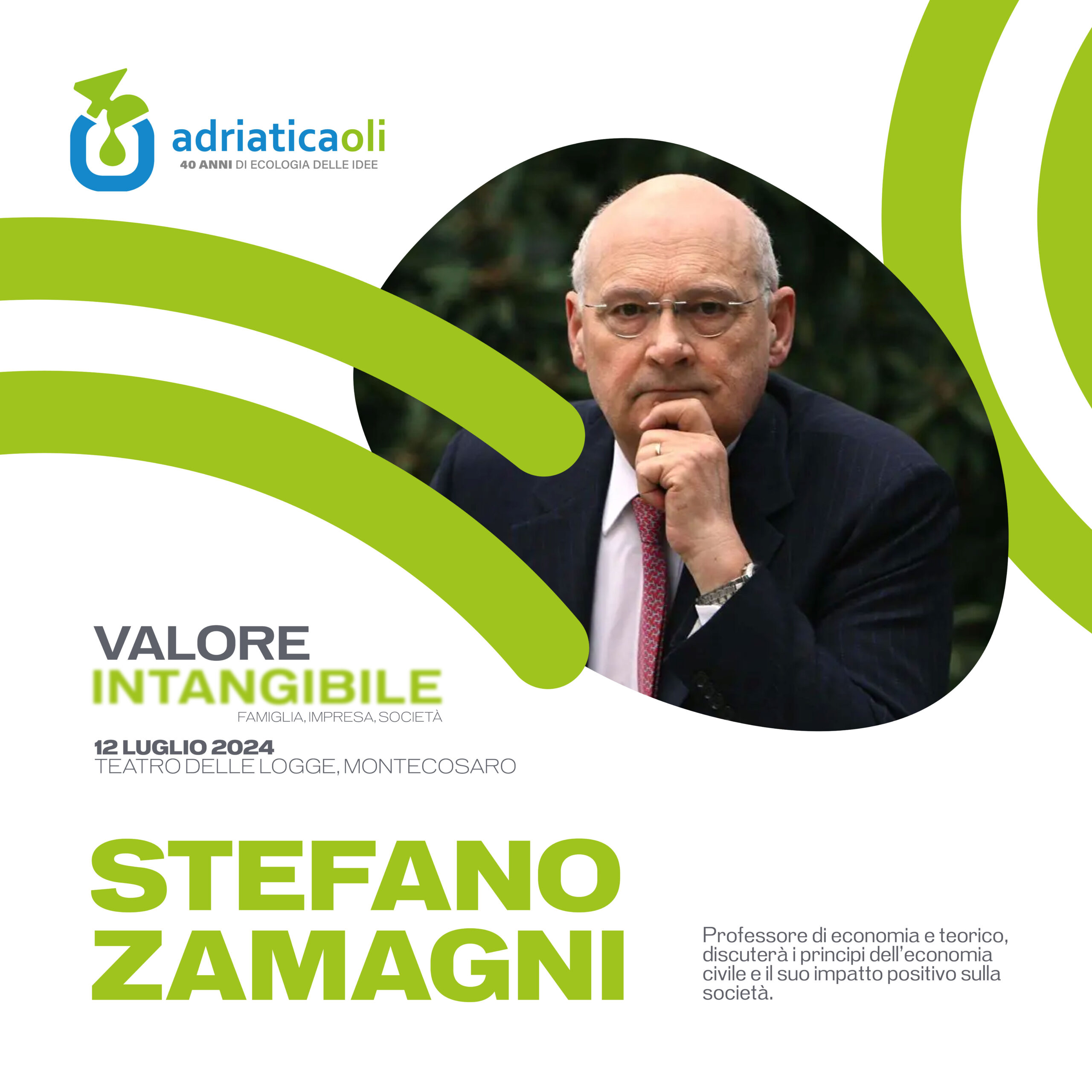 La grafica di annuncio dell’ospite Stefano Zamagni