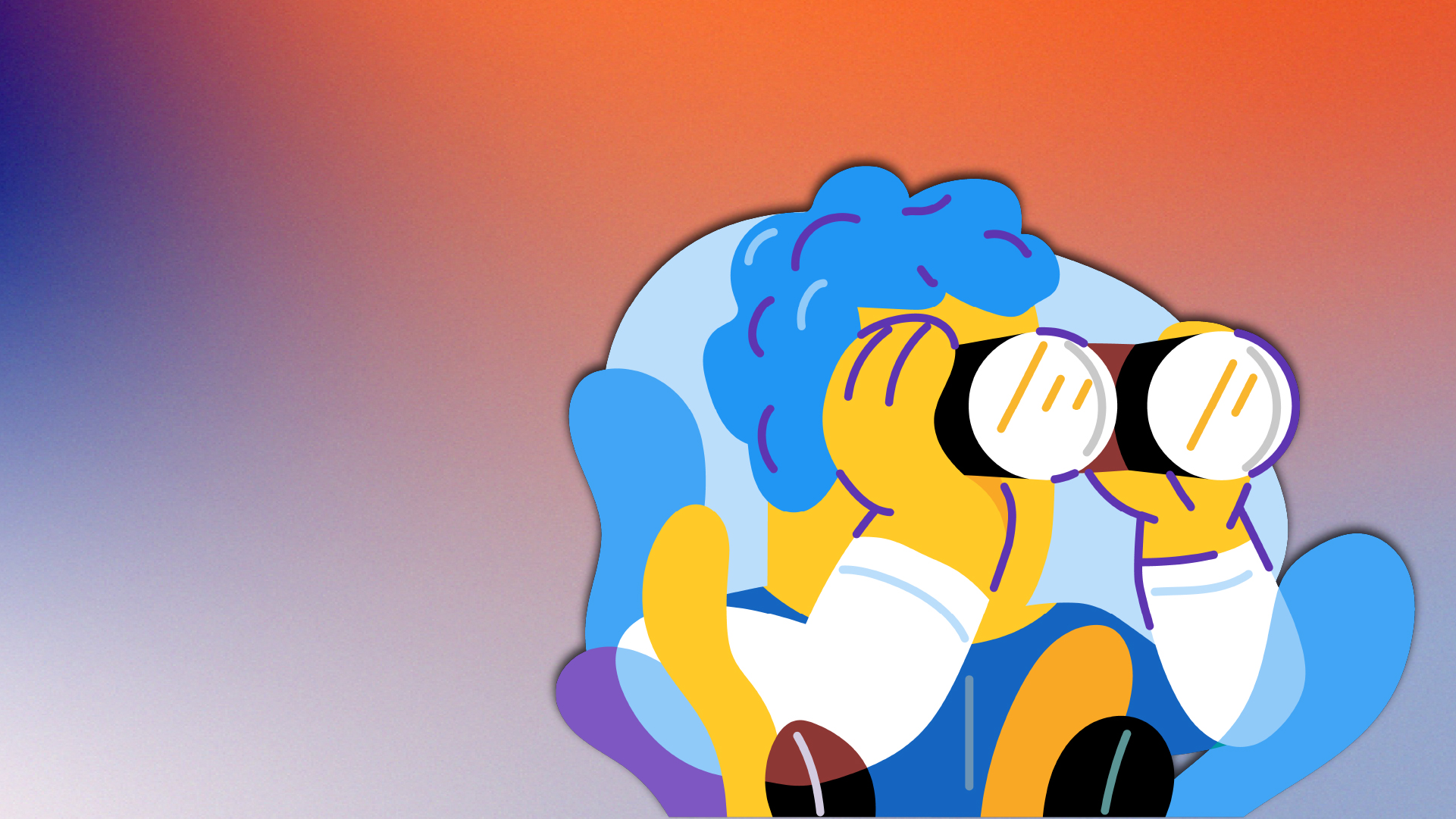 Illustrazione di una persona con un binocolo, per il servizio di analisi ESG claim