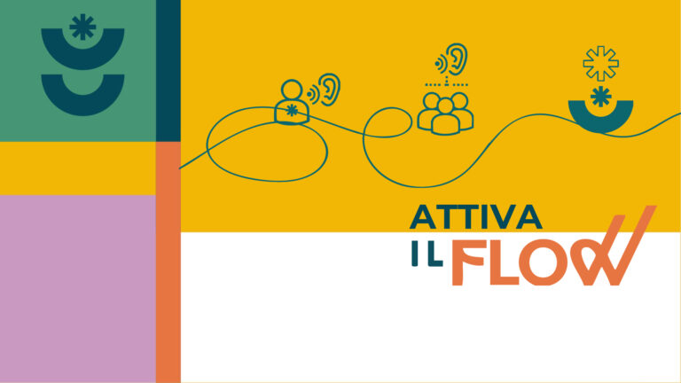 Grafica di Flower, progetto sul benessere organizzativo, con la scritta Attiva il flow