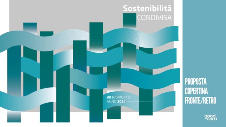 Proposta di copertina del rapporto Sostenibilità condivisa, esempio di storytelling d'impresa